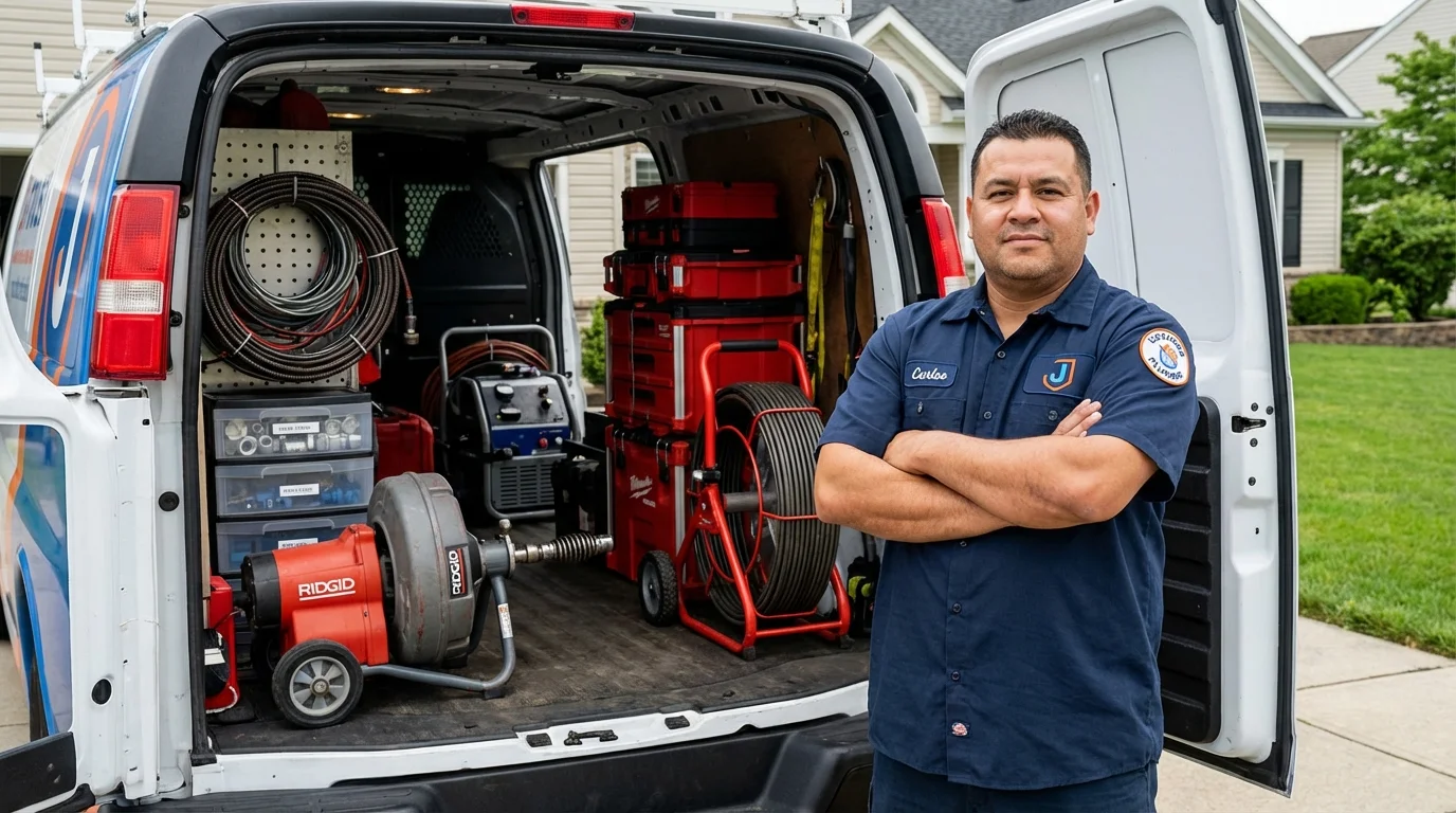 Professional drain cleaning equipment and Johns Plumbing LLC plumber in Jefferson City